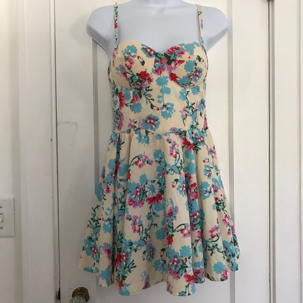 Spring Floral Mini Bustier Dress